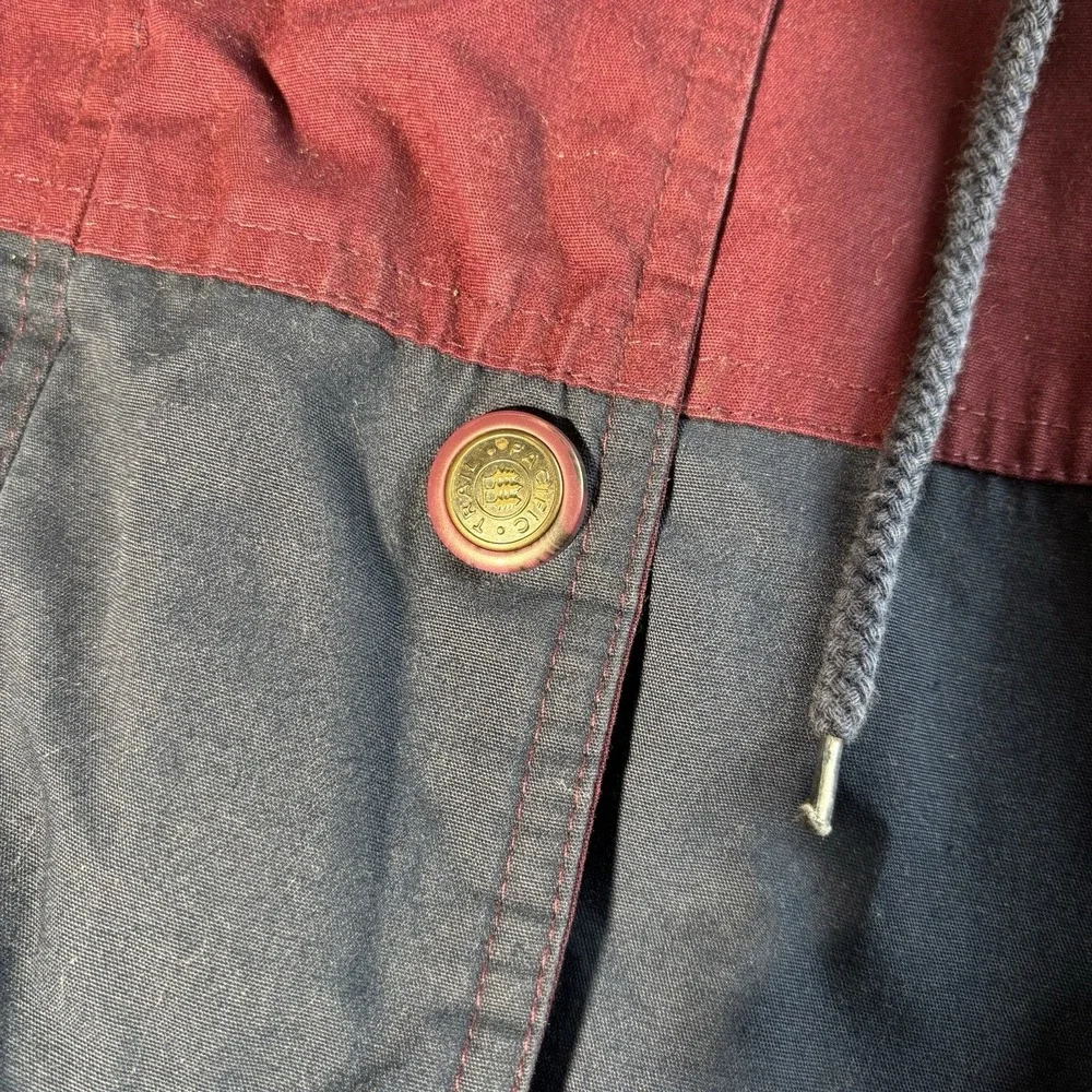 Vintage Pacific Trail Jacket Mens Xl Burgundy Navy Colorblock‎ Fleece Line 90's